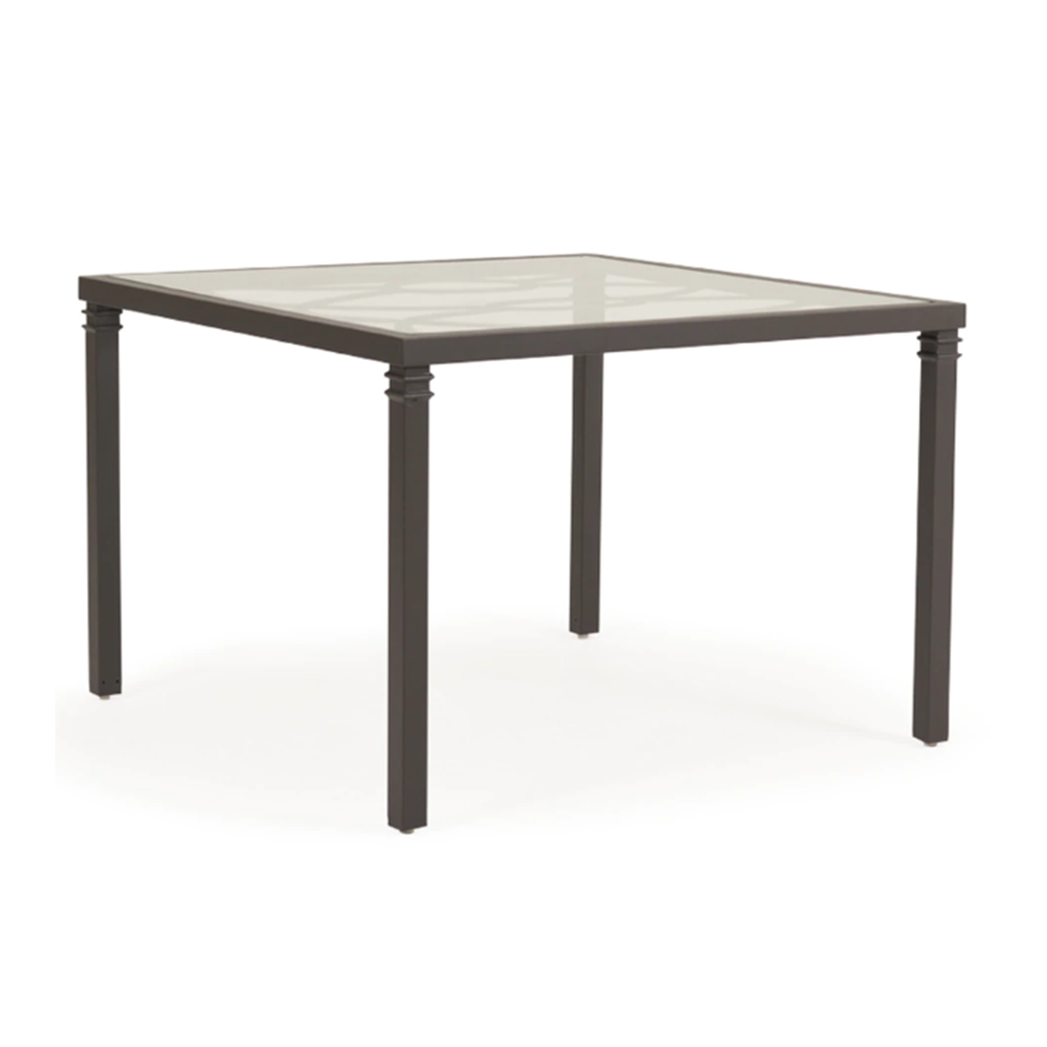 Callaway 43" Square Dining Glass Top Table with No Umbrella Hole