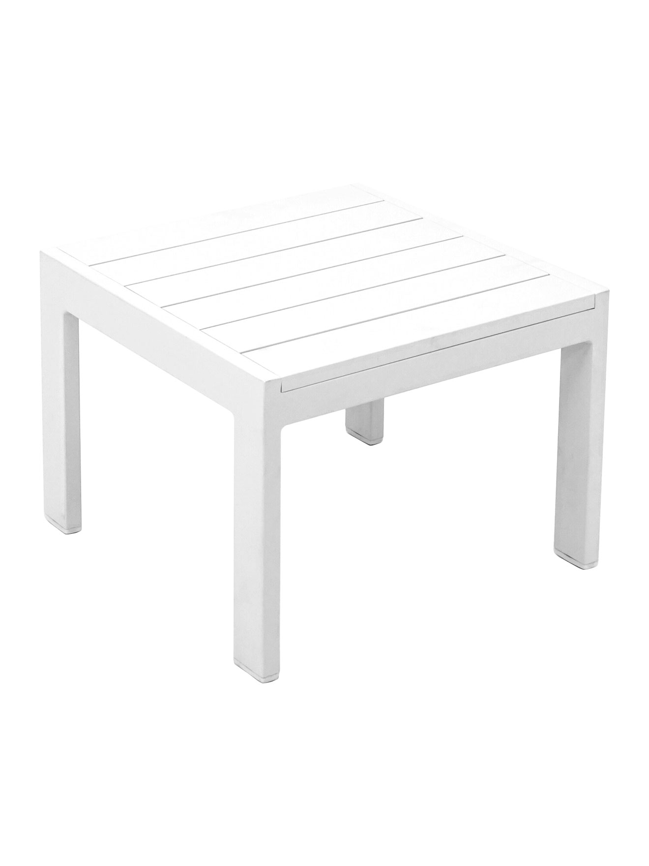 White Aluminum End Table Sunbrite Outdoor Furniture