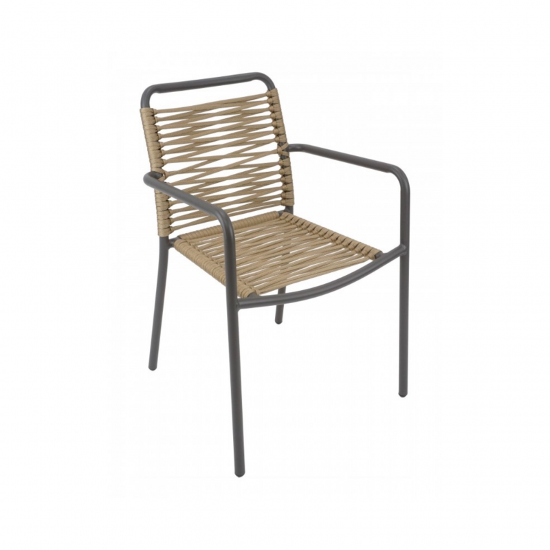 Cortina Nautical Rope Aluminum Dining Chair Sunbrite Outdoor Furniture - Nautical Rope Outdoor Furniture